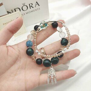 Pandora glass stone Dream Catcher bracelet set of two